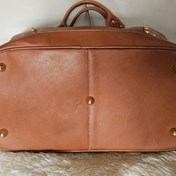 Leather Weekender Overnight Satchel Duffel Bag - Picture 5 of 14